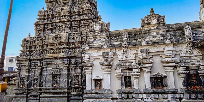 The historic 11th-century Kurmanatha Swamy Temple in Srikurmam, Andhra Pradesh, known for its ancient architecture.