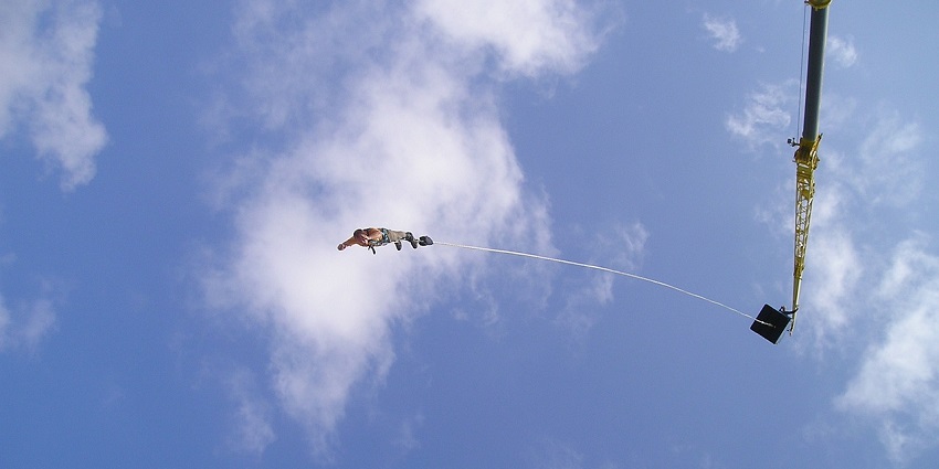 Different bungee jumping types, including catapult, trampoline, and running bungee jumps.