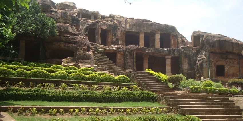 Image of Udayagiri and Khandagiri Caves showcase ancient Jain monks' lifestyle