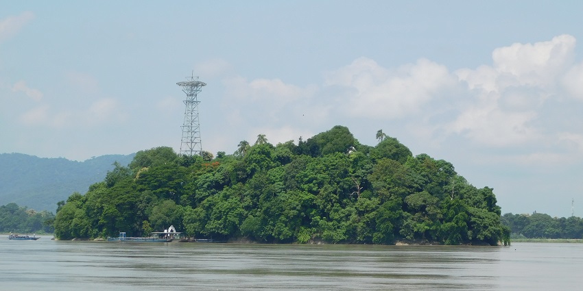 Umananda Island surrounded by the Brahmaputra River, a popular Guwahati picnic place.