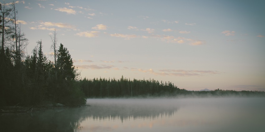 View of serene Umela Lake with reflective waters and lush natural beauty all around.