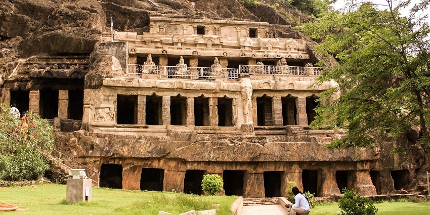 A mesmerising view of the Undavalli Caves showcasing historical allure and rustic charm.