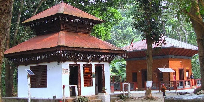 Serene surroundings of this ashram within the tiger reserve is enclosed by dense forest.