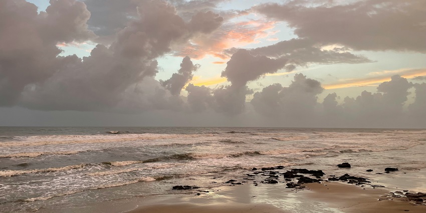 Varca Beach has several huts that line the shore and has a relaxing and peaceful ambience