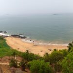 Panoramic view of a beach a scenic place to visit near Vasco da Gama city in Goa