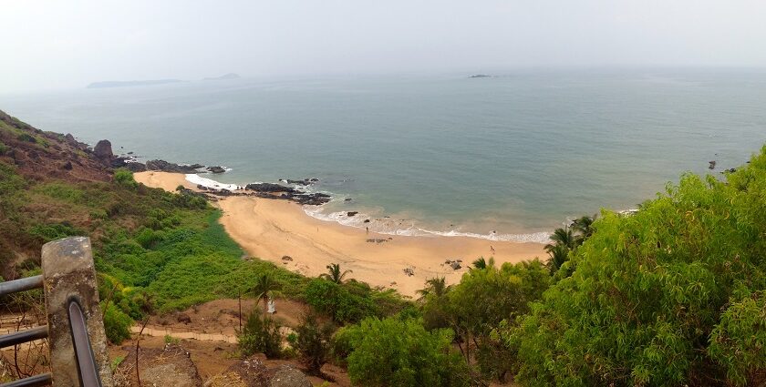 Panoramic view of a beach a scenic place to visit near Vasco da Gama city in Goa