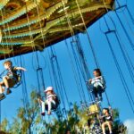 Image of toddlers enjoying in an adventure park with colourful rides