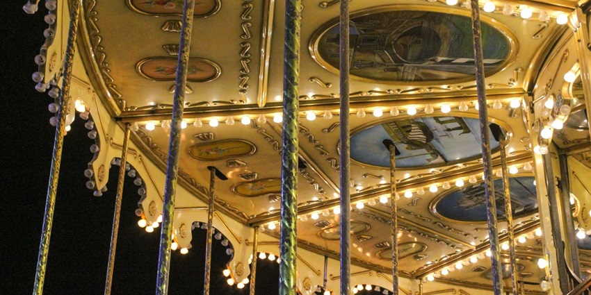 An image of children’s swings at the Vastrapur Adventure Park, near Ahmedabad, Gujarat