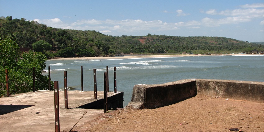 Panoramic view of the beautiful hills of the Vengurla and the river near the scenic hillstation near Goa