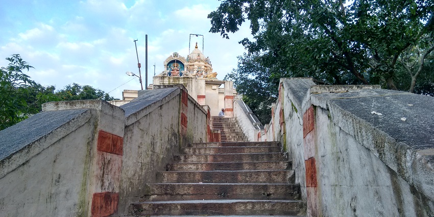 Stone steps leading to Padmavati Gudi at Sri Lakshmi Venkateshwara Swamy Temple, Bangaru Tirupathi.