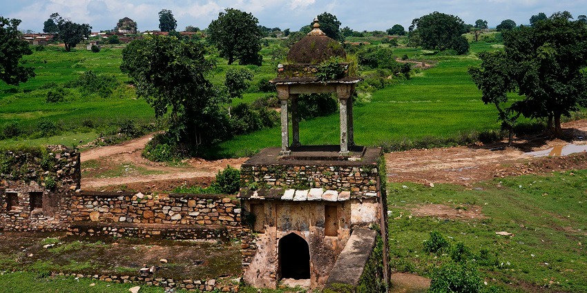 The interior green expanse of the Rohtasgarh Fort is located in the Son Valley in Bihar.