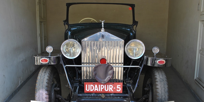 Elegant Rolls Royce at the Vintage Car Museum - one of the places to visit in Udaipur.