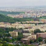 An aerial view of the buildings in Virar in Maharashtra, which is home to many tourist attractions