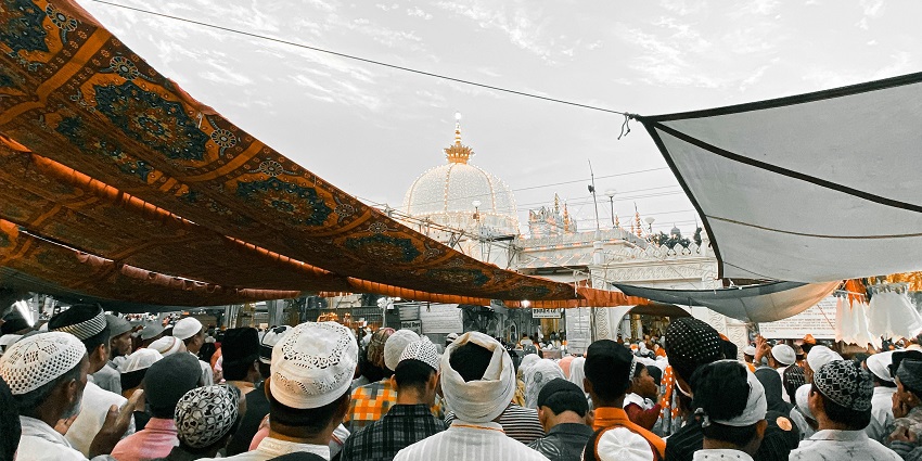 Ajmer Sharif Dargah, a revered Sufi shrine, attracts pilgrims from all over the world.