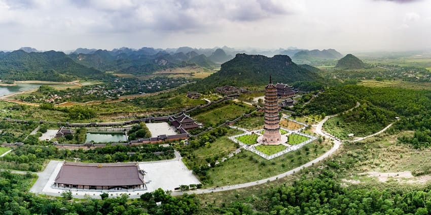 Bai Dinh Pagoda, a large Buddhist complex with impressive architecture and statues