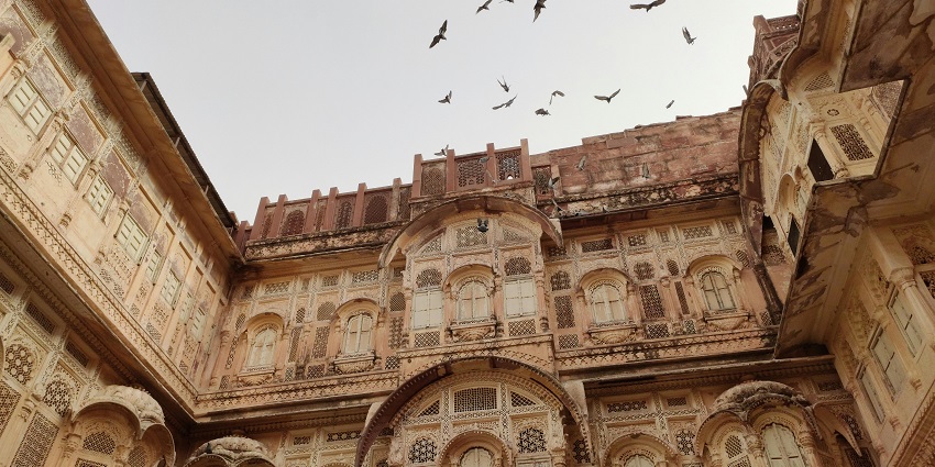 An exterior view of the Bansal Palace.