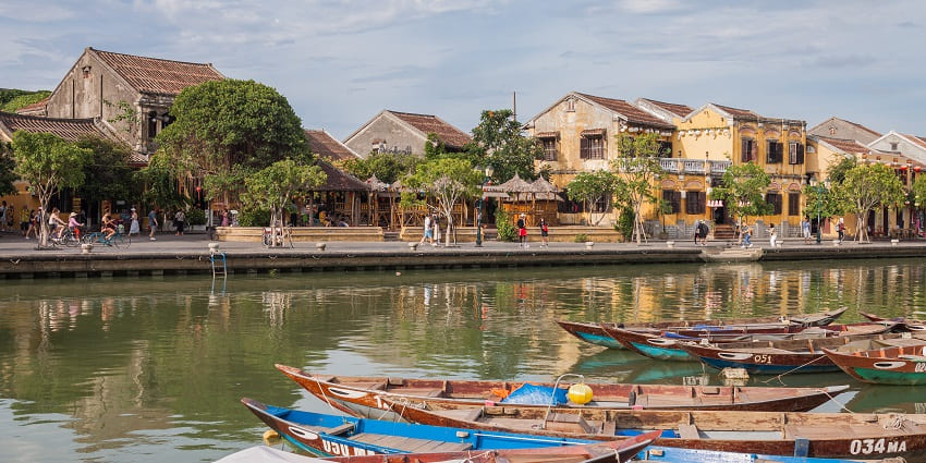 Charming streets of Hoi An, known for its well-preserved ancient architecture and lanterns
