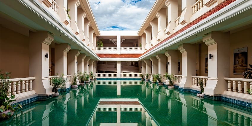 The Angkor National Museum's impressive facade, showcasing Cambodian history and art