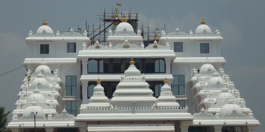 Outer structure of the ISKCON temple in chennai similar to one in andhra pradesh