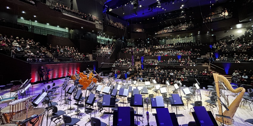 A picture of a set-up for a musical performance at a performing arts centre in Malaysia