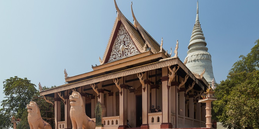 Visit Wat Phnom, an iconic hilltop temple and a key part of Phnom Penh's history and culture