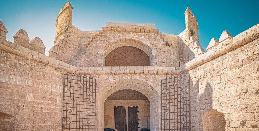 View of the main entrance of Vizianagaram Fort, a historical marvel in Andhra Pradesh.