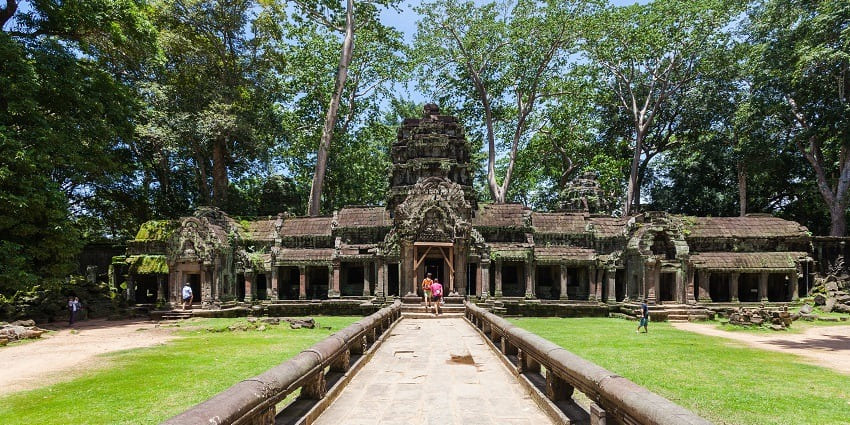 Ta Prohm Temple, famous for its ancient ruins entwined with massive tree roots, one of the best things to see in Siem Reap