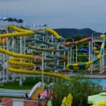 The water park in Surat features water slides.