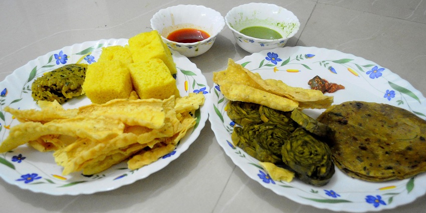 The traditional Gujarati breakfast.