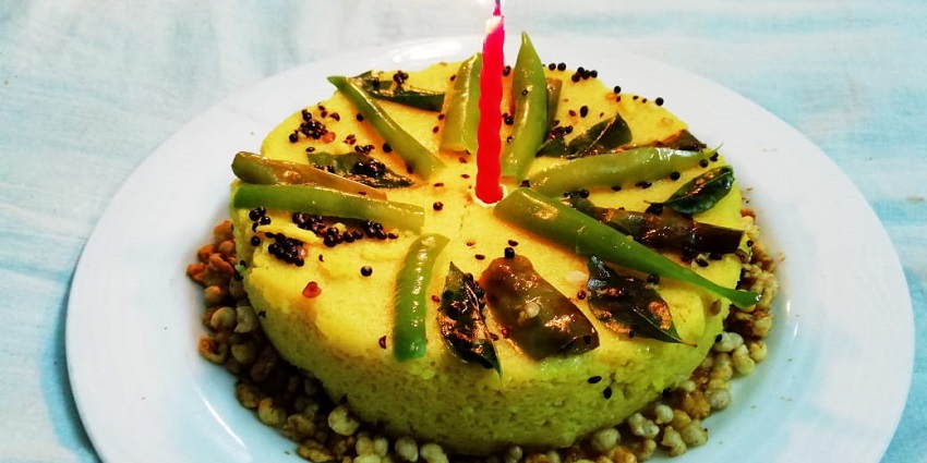 Dhokla special dish served with garnishes, capturing the essence Gujarat