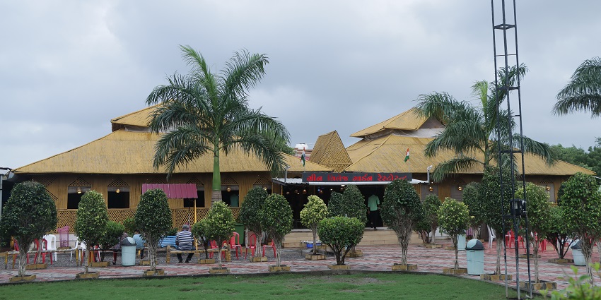 Image of a local Gujarati restaurant popular among tourists in a traditional ambience