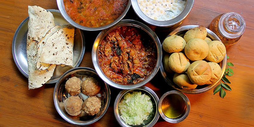 Authentic Rajasthani thali, offering local flavours served at a restaurant nearby