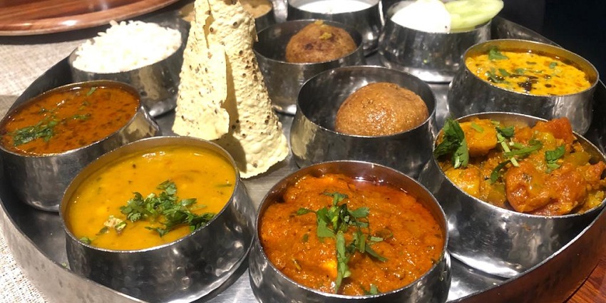 Traditional Rajasthani thali reflecting the diverse tastes and flavours of Rajasthan.