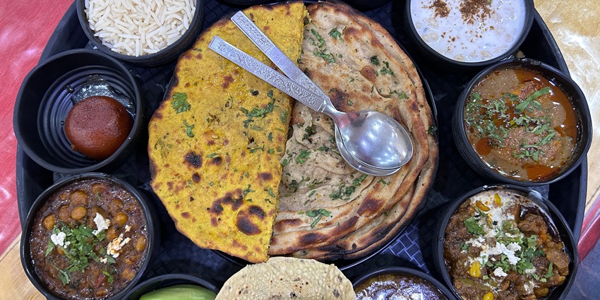 Enjoy a delicious Rajasthani thali with local delicacies while visiting the Jawai National Park
