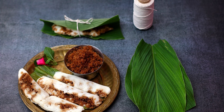 Enduri Pitha, a traditional Odisha rice cake showing its distinctive texture.
