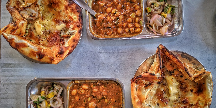 Authentic punjabi chole and kulcha served at a restaurant nearby