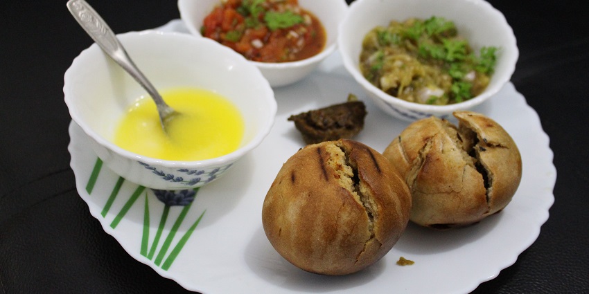 Authentic litti chokha served at a restaurants near the State museum Ranchi