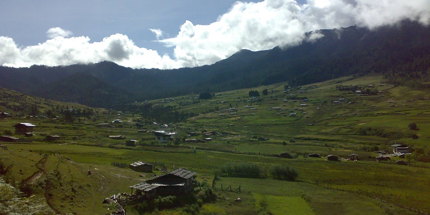 Phobjikha Valley in summer, a lush green valley ideal for nature enthusiasts and adventure seekers.