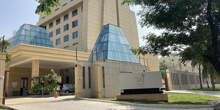 Image of the iconic Taj group of Hotel amidst the scenic greenery of Tirupati in Andhra