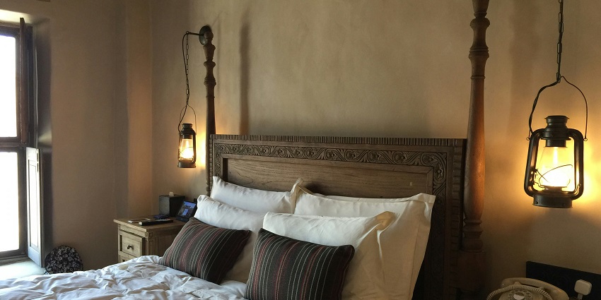 Stay at a luxurious hotel room in Delhi with scenic sights for a comfortable lodging
