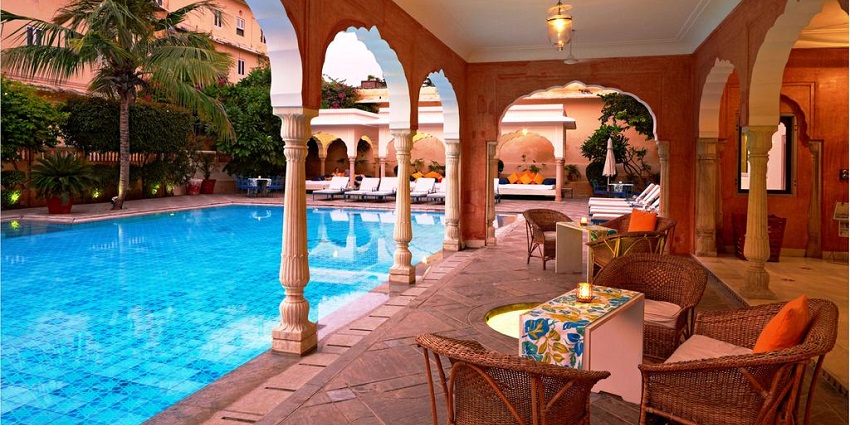 A luxurious hotel to stay nearby offering beautiful rooms and a swimming pool
