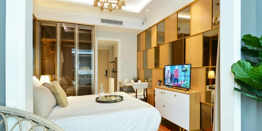 An image of a hotel room, an accommodation near the Srisailam Wildlife Sanctuary.