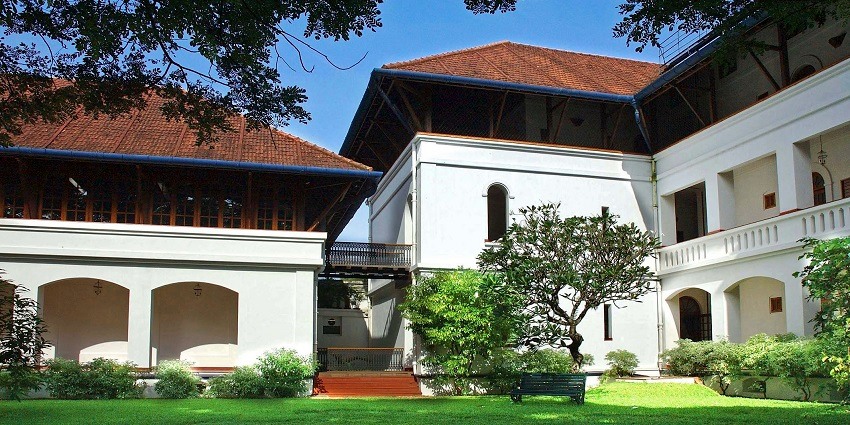 A picture of a hotel in Kerala taken from its garden area
