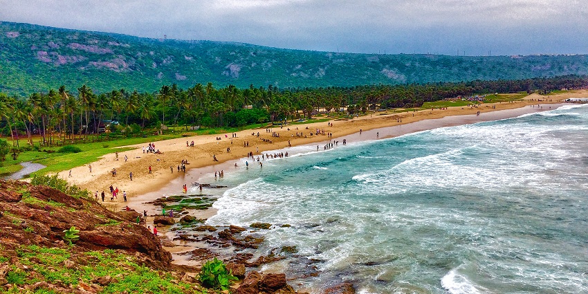 Witness the beautiful views of Yarada Beach, a place to visit after paragliding in Vizag.