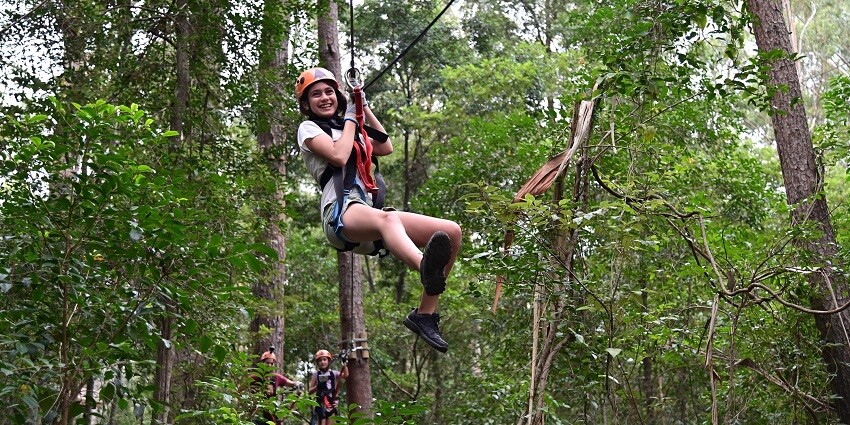 Zip line in Jaipur with stunning Aravalli views and natural beauty