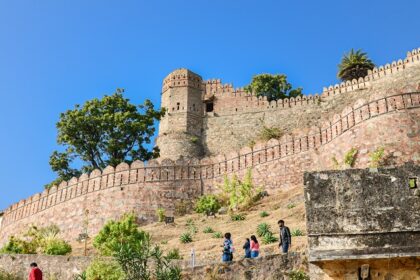 Achrol Fort, an 18th-century architecture, offers serene views near Jaipur in Rajasthan.