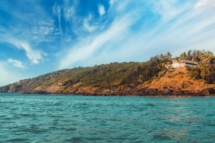 An image of the serene Baga Beach which is one of the popular tourist attractions in Goa.