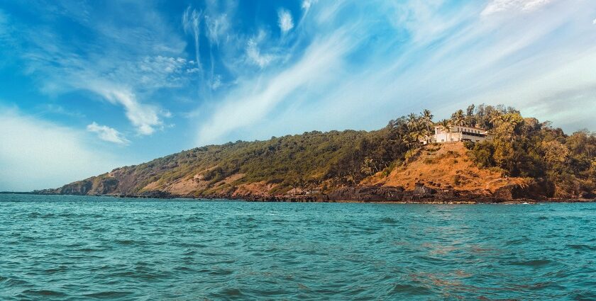 An image of the serene Baga Beach which is one of the popular tourist attractions in Goa.