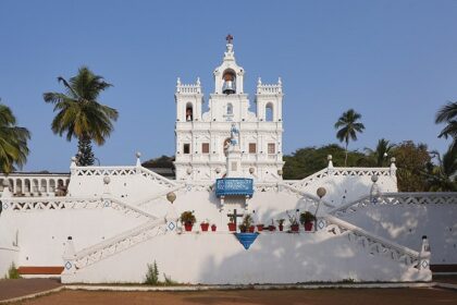 Beautiful snapshot of the iconic Church near the Panjim beaches in Goa