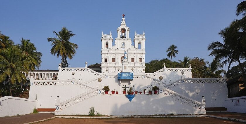 Beautiful snapshot of the iconic Church near the Panjim beaches in Goa